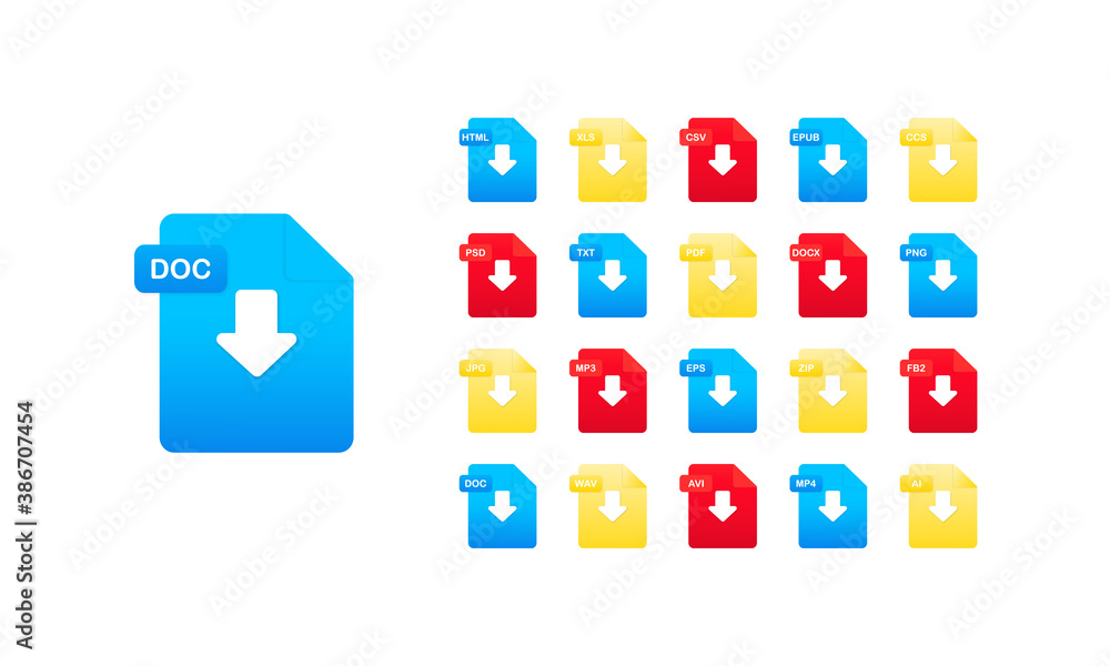 Poster document format icon set. vector on isolated white background. eps 10