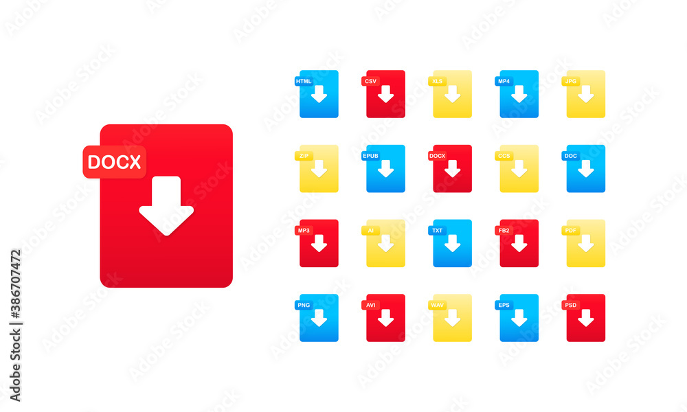 Poster file format icon set. vector on isolated white background. eps 10