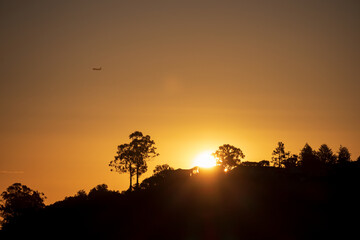Fototapeta na wymiar Beautiful Scenic Northern California Sunrise in Belmont, California