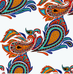 Colorful paisley-style vector artistic pattern