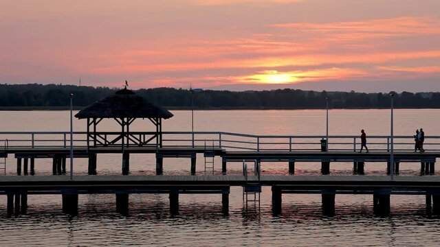 Evening over Narie lake in Kretowiny village in Ilawa Lake District, Warmia Mazury region of Poland