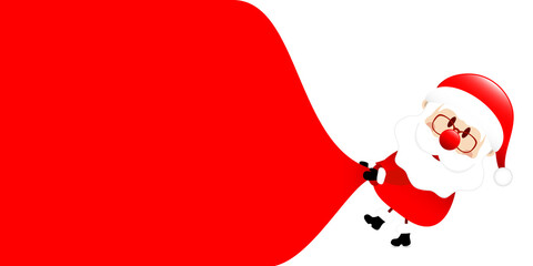 Weihnachtsmann Zieht Sack Rückwärts Hintergrund Weiß