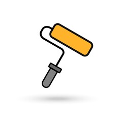 Paint roller color icon isolated on background. Painting symbol modern, simple, vector, icon for website design, mobile app, ui. Vector Illustration