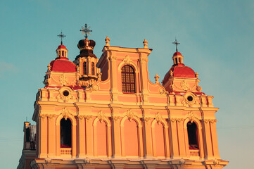 View of the upper part of the St. Casimir's Church in Vilnius, Lithuania