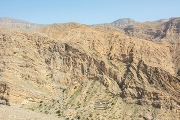 Jebel Jais mountain of the North-Western Hajar range near the city of Ras Al Khaimah, United Arab Emirates.
