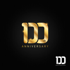 100 years anniversary logo, icon and symbol vector illustration