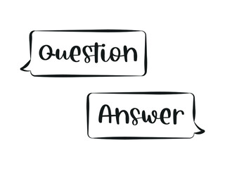 Question and Answer Text Bubble, Q&A Session Text, Vector Illustration Background