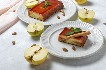 Homemade Pudding of fresh and healthy apples