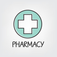 Obraz premium pharmacy word concept- vector illustration