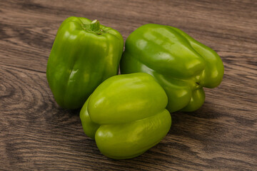 Green sweet bell pepper heap