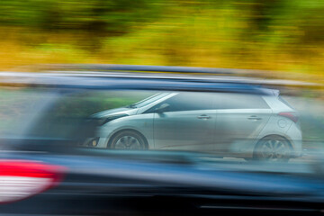 Obraz na płótnie Canvas Panning shoot on the highway