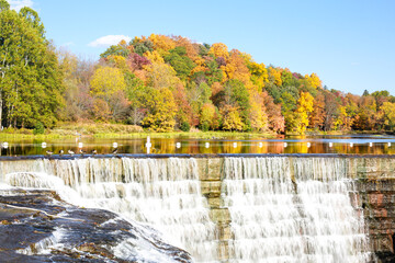 Fall foliage waterfall