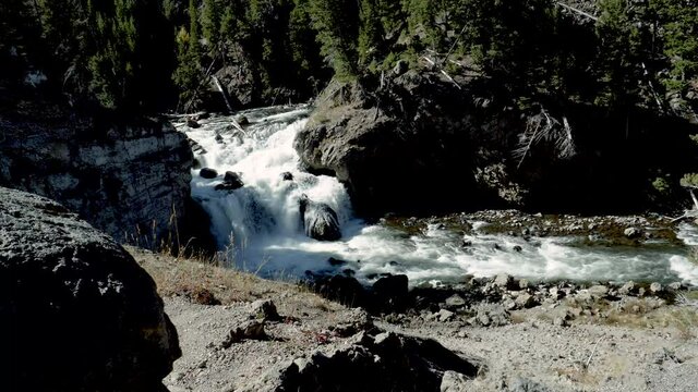Firehole Falls on the Firehole River in Yellowstone National Park