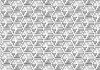 Geometric hexagons vector. 3d illusion background. 3d geometric web. Grille.