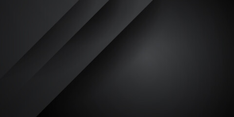 Obraz premium Black abstract presentation background with 3D overlap shadow layer