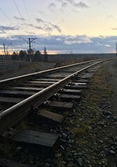 Obraz premium railway at sunset