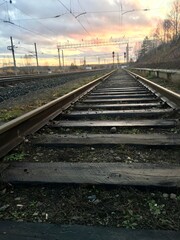 railway in the morning