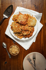 Potato pancakes with homemade apple sauce