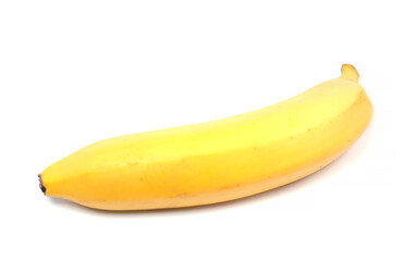 yellow banana on white