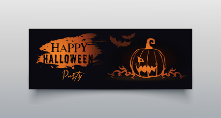 Happy Halloween sale banners or party invitation background template.  web banner and social media page timeline