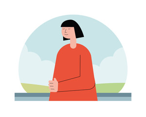 woman sick in the camp avatar character icon