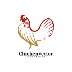 Chicken logo design vector template, Rooster illustration, Symbol icon