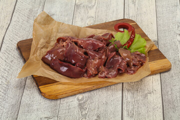 Raw chicken liver ready for cooking