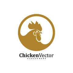 Chicken logo design vector template, Rooster illustration, Symbol icon