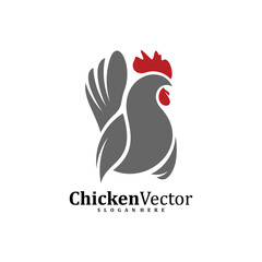 Chicken logo design vector template, Rooster illustration, Symbol icon