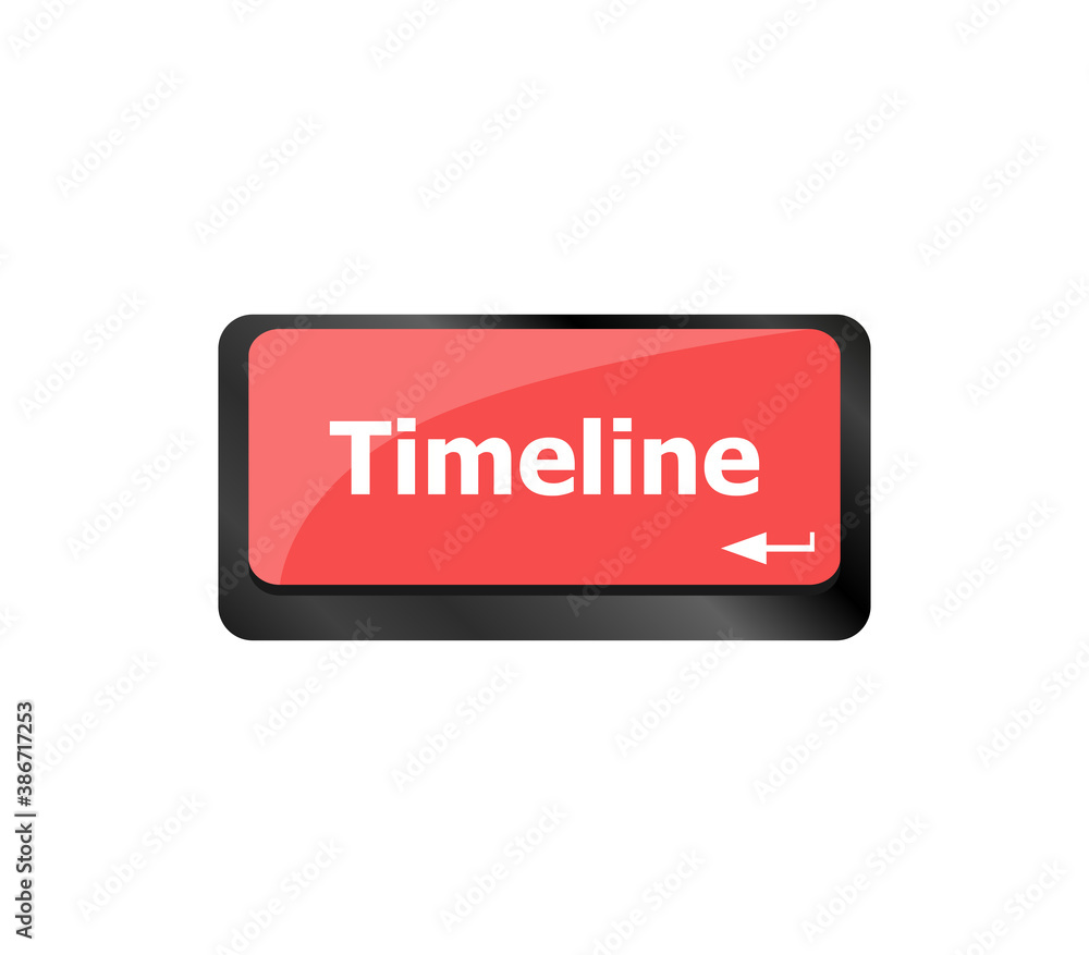 Aufkleber timeline concept button on computer keyboard keys