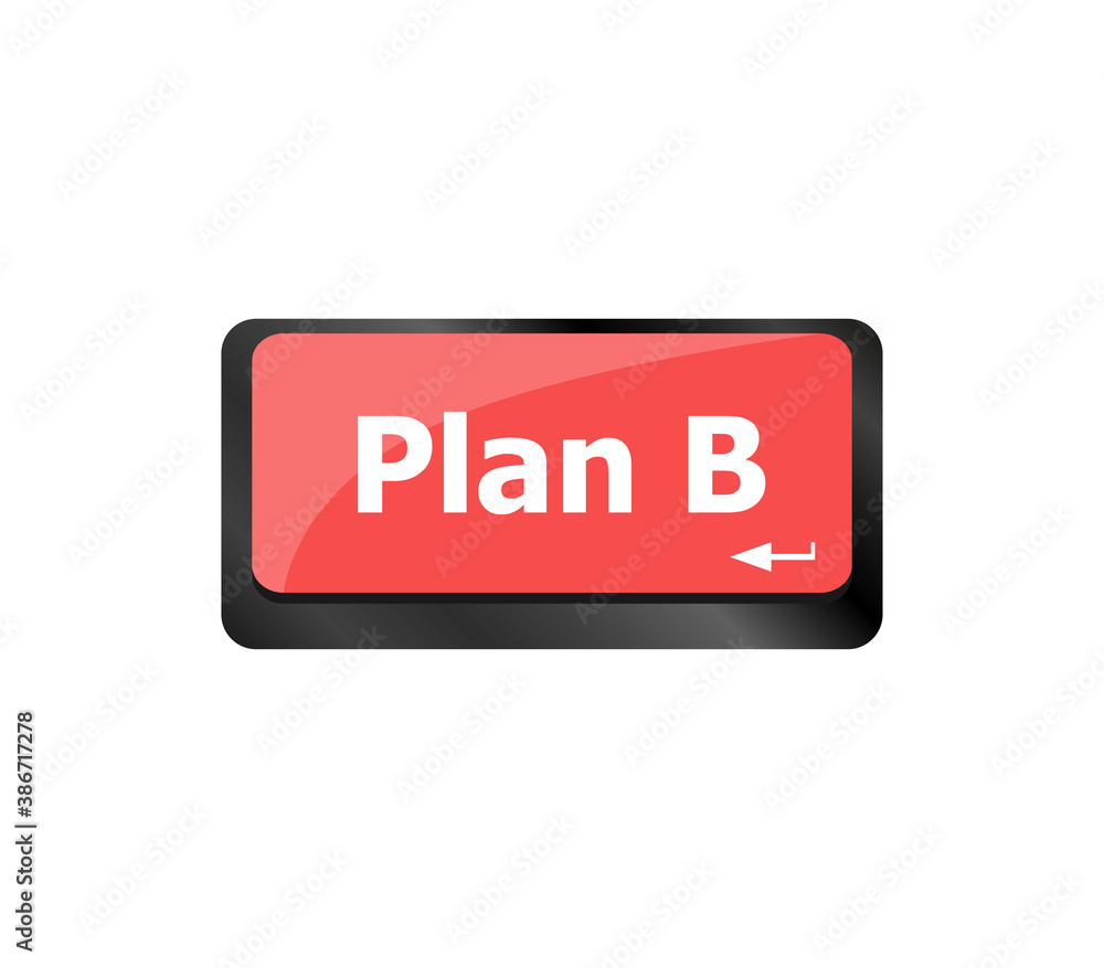 Poster plan b key on computer keyboard - business concept