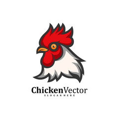 Obraz premium Chicken logo design vector template, Rooster illustration, Symbol icon