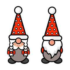 christmas dwarf girl and dwarf boy