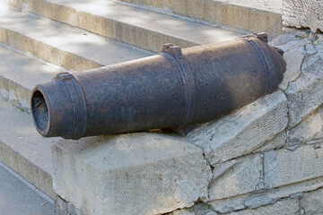 Old cannon on an exhibition