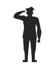 officer military saludating silhouette veterans day