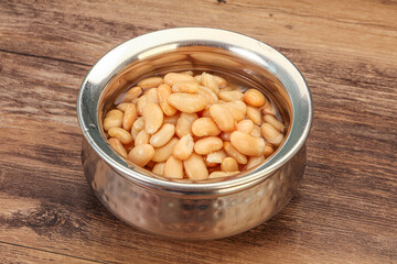 White beans kidney in the bowl