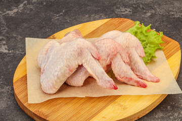 Raw chicken wings for cooking