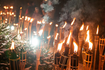 fiery torches, an annual torchlight procession to mark the Independence Day of Latvia.