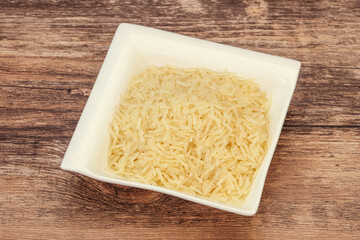 Raw basmati rice in the bowl