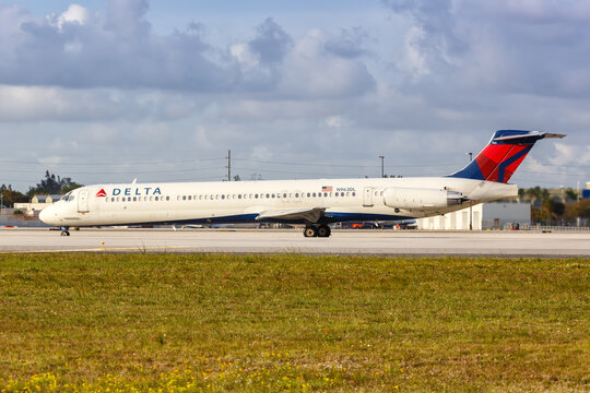 Delta Air Lines McDonnell Douglas MD-88 airplane Miami Airport in Florida