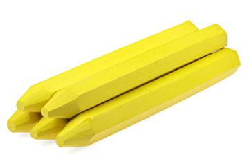 yellow marking crayon isolated on white background