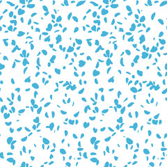 Simple botanical background. Nature ornament. Seamless pattern made of scattered plain flower petals. Small brush strokes geometric shapes. Trendy flat illustration with brush strokes,