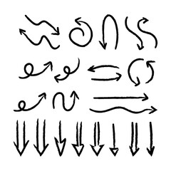 Arrow doodles vector collection. Set of Hand drawn vector arrows.