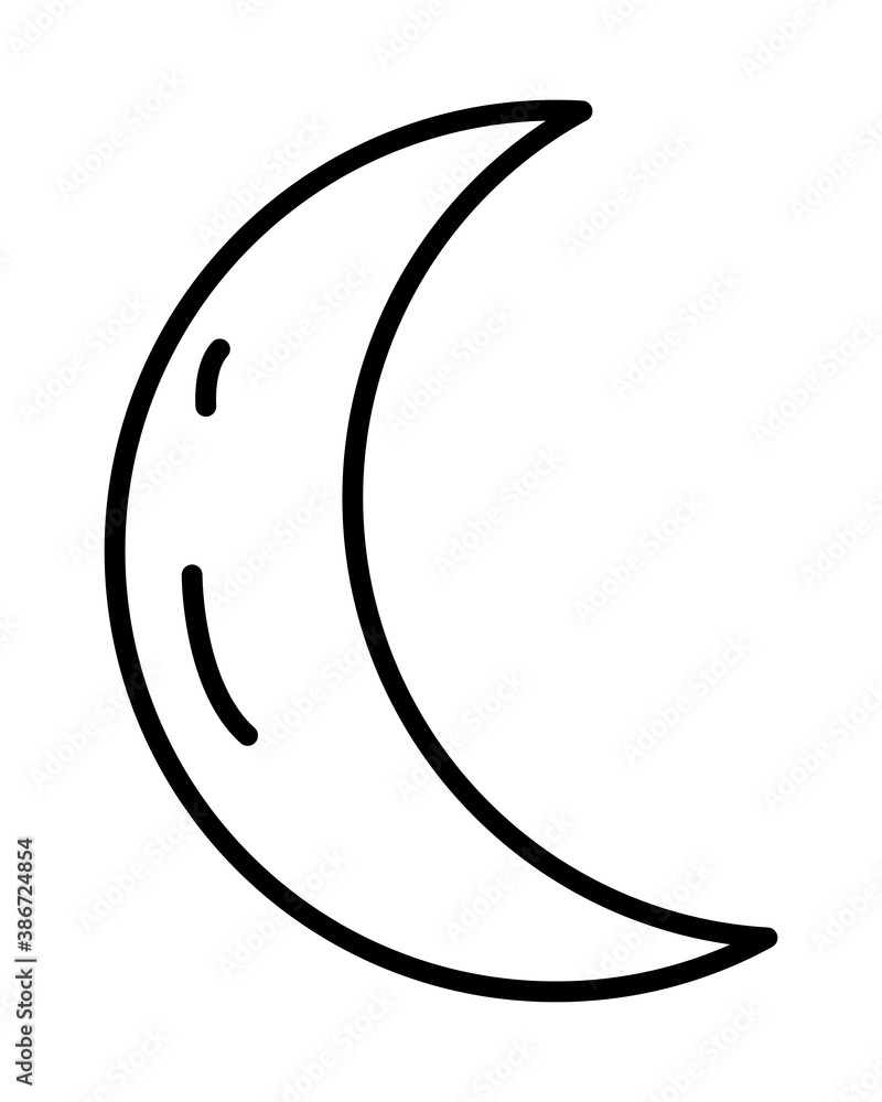 Poster crescent moon line style icon