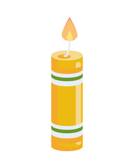hindu religion candle yellow icon