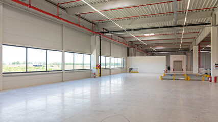 Empty Floor Hall Distribution Warehouse