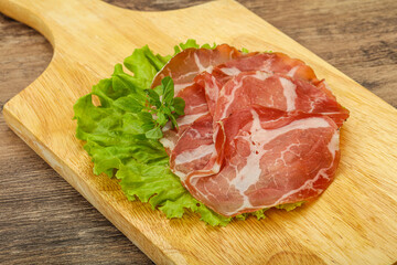 Smoked pork neck slices snack