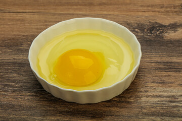 Raw Chicken egg in the bowl
