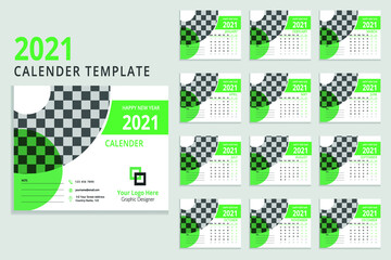 Desk calendar design template 2021