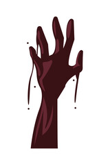 zombie death hand isolated icon
